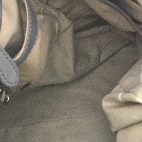 Cole Haan Metallic Green Leather Tassel Drawstring Satchel Handbag - Picture 8 of 10